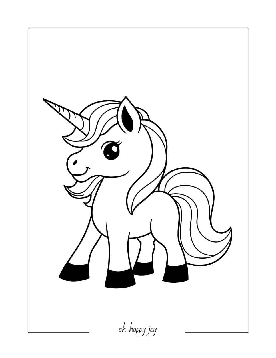 cute unicorn coloring page