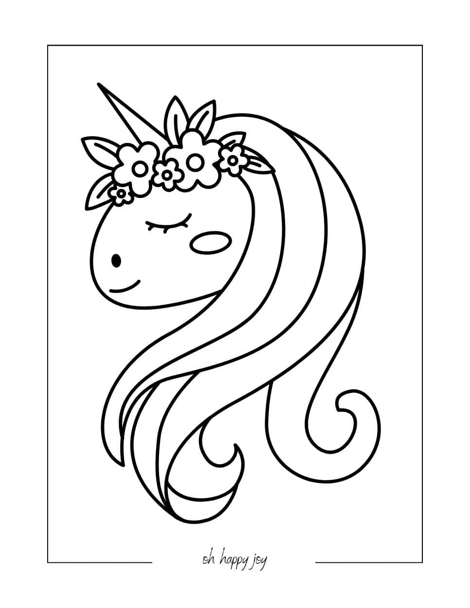 cute unicorn coloring page (2)