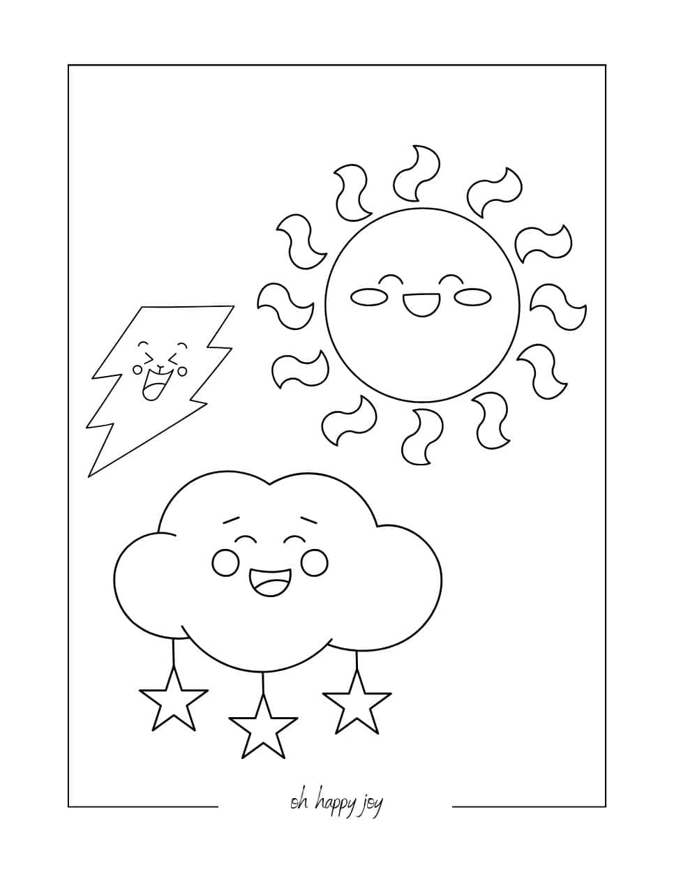 cute weather coloring page