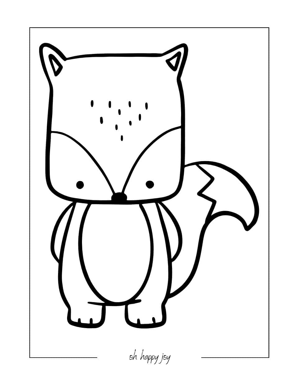 cute woodland fox coloring page