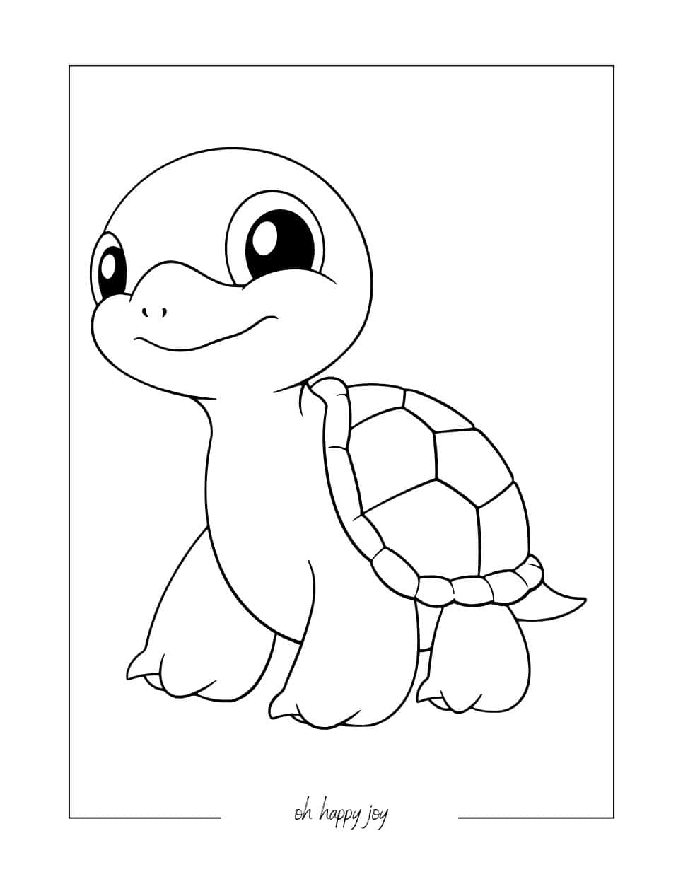 easy cute turtle coloring page