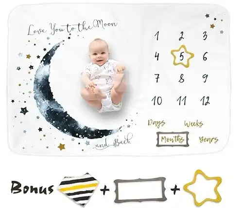Gender Reveal Gift Idea - Baby Monthly Milestone Blanket