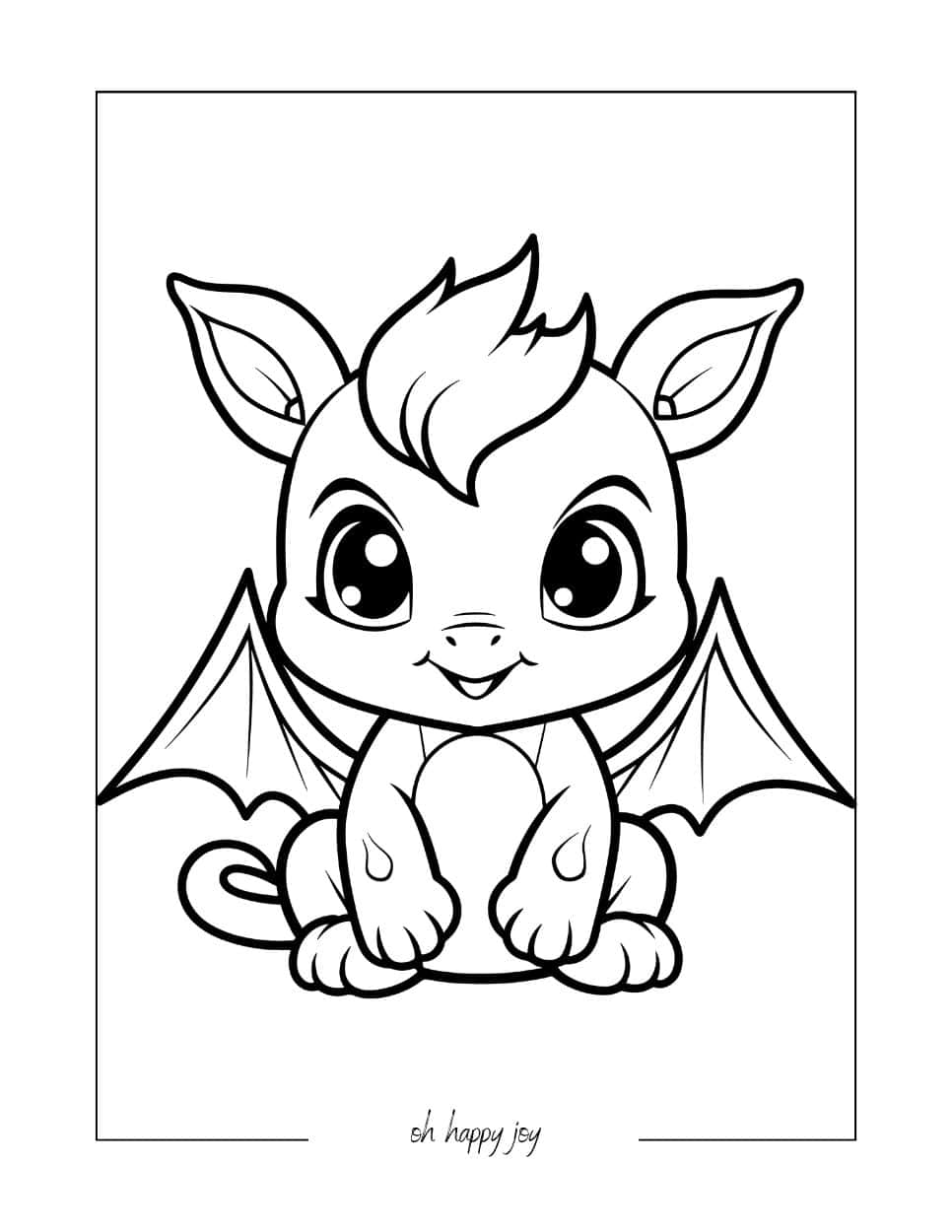 Cute Baby Dragon Coloring Sheet