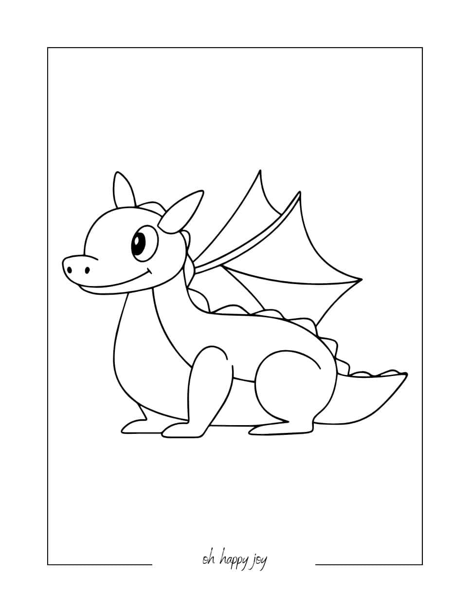 Cute Dragon Coloring Page