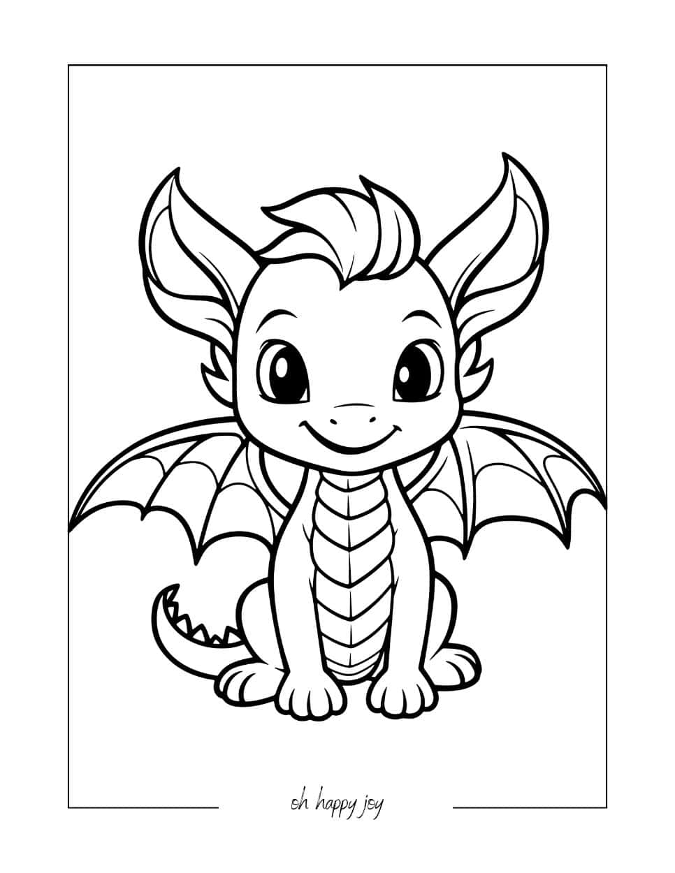 Cute Dragon Coloring Sheet