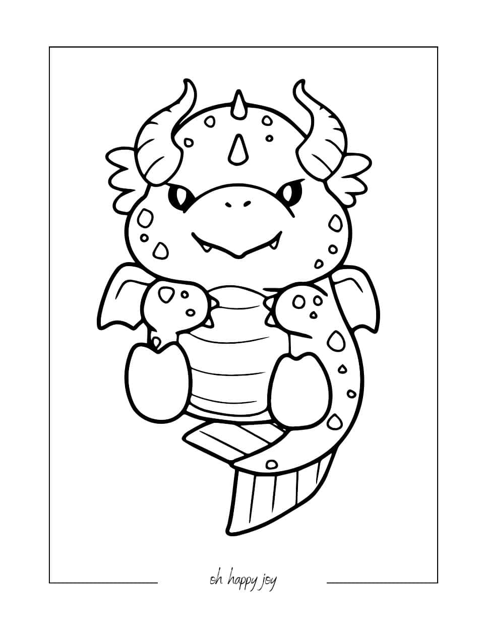 Cute Mad Dragon Coloring Page