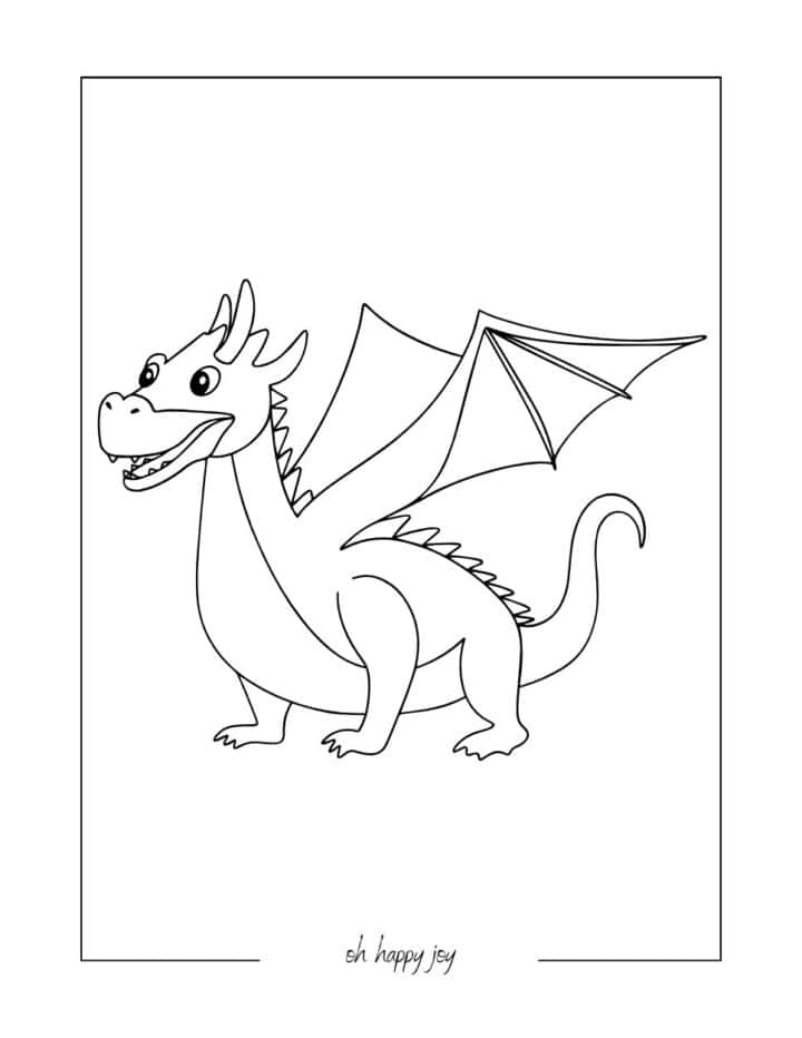 Kawaii Cute Dragon Coloring Pages - Oh Happy Joy!