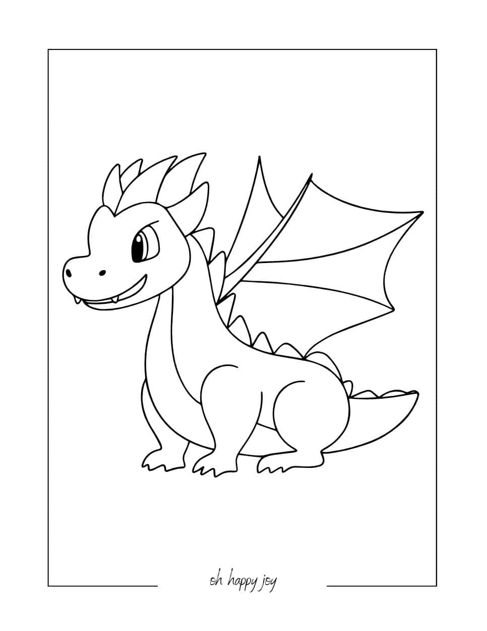 Dragon with Fangs Coloring Page