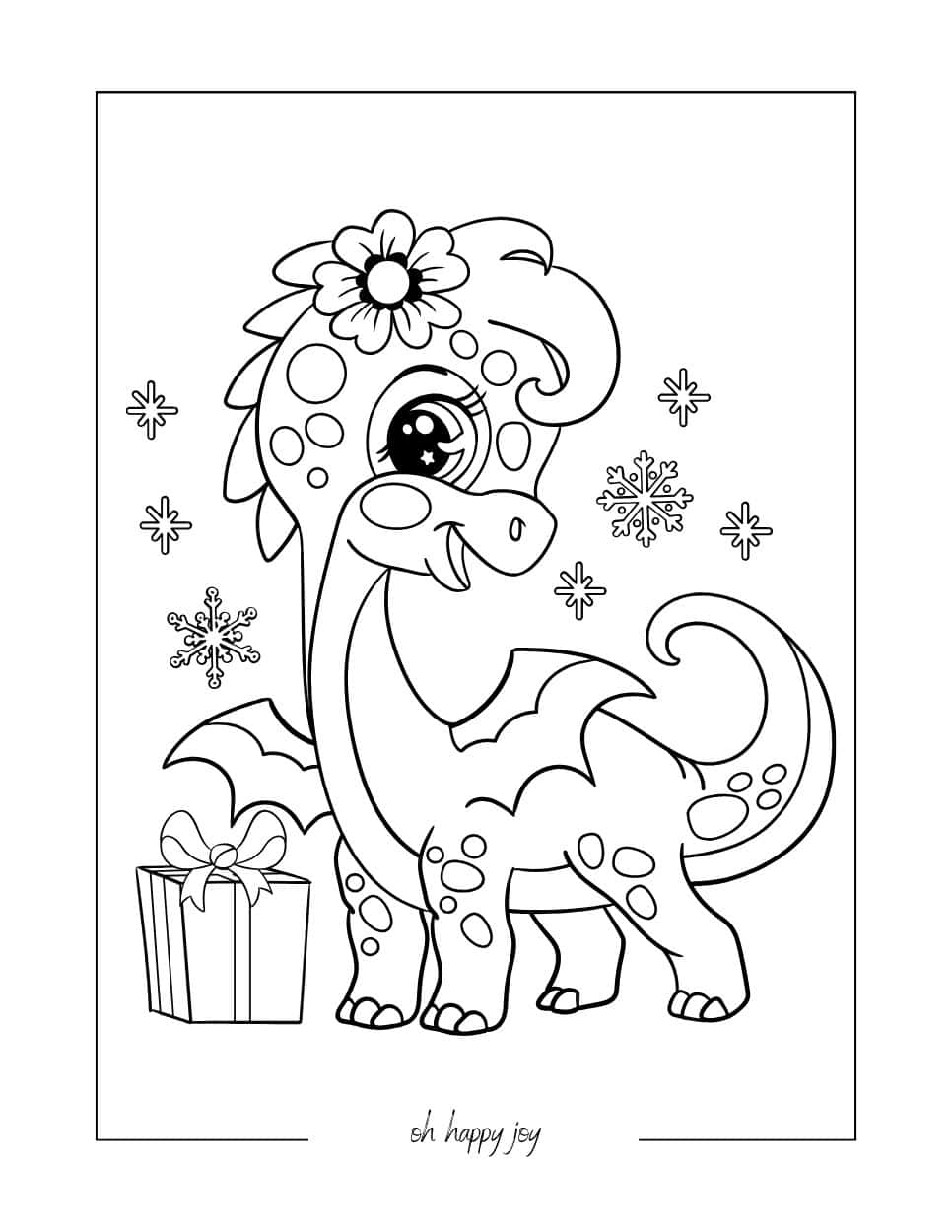 Dragon with Gifts Coloring Page