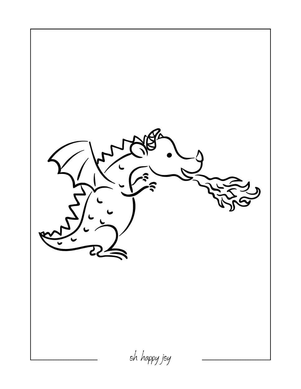 Fire Dragon Coloring Page