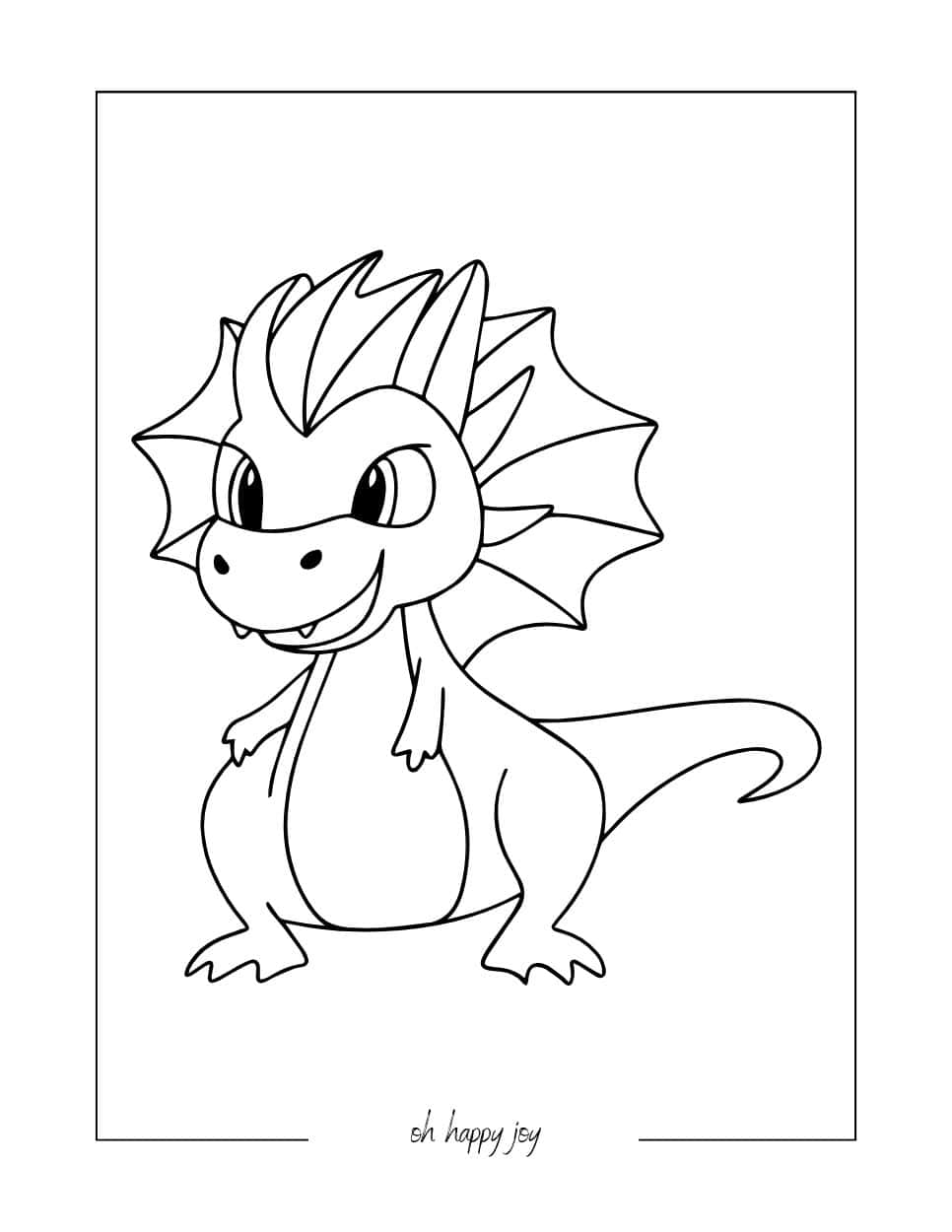 Frisky Dragon Coloring Page