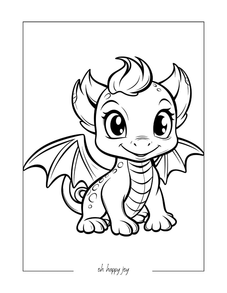 Happy Baby Dragon Printable