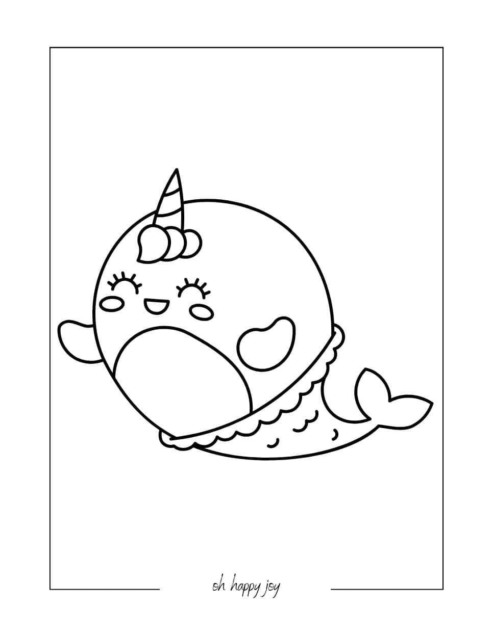 Merwhale Unicorn Coloring Page