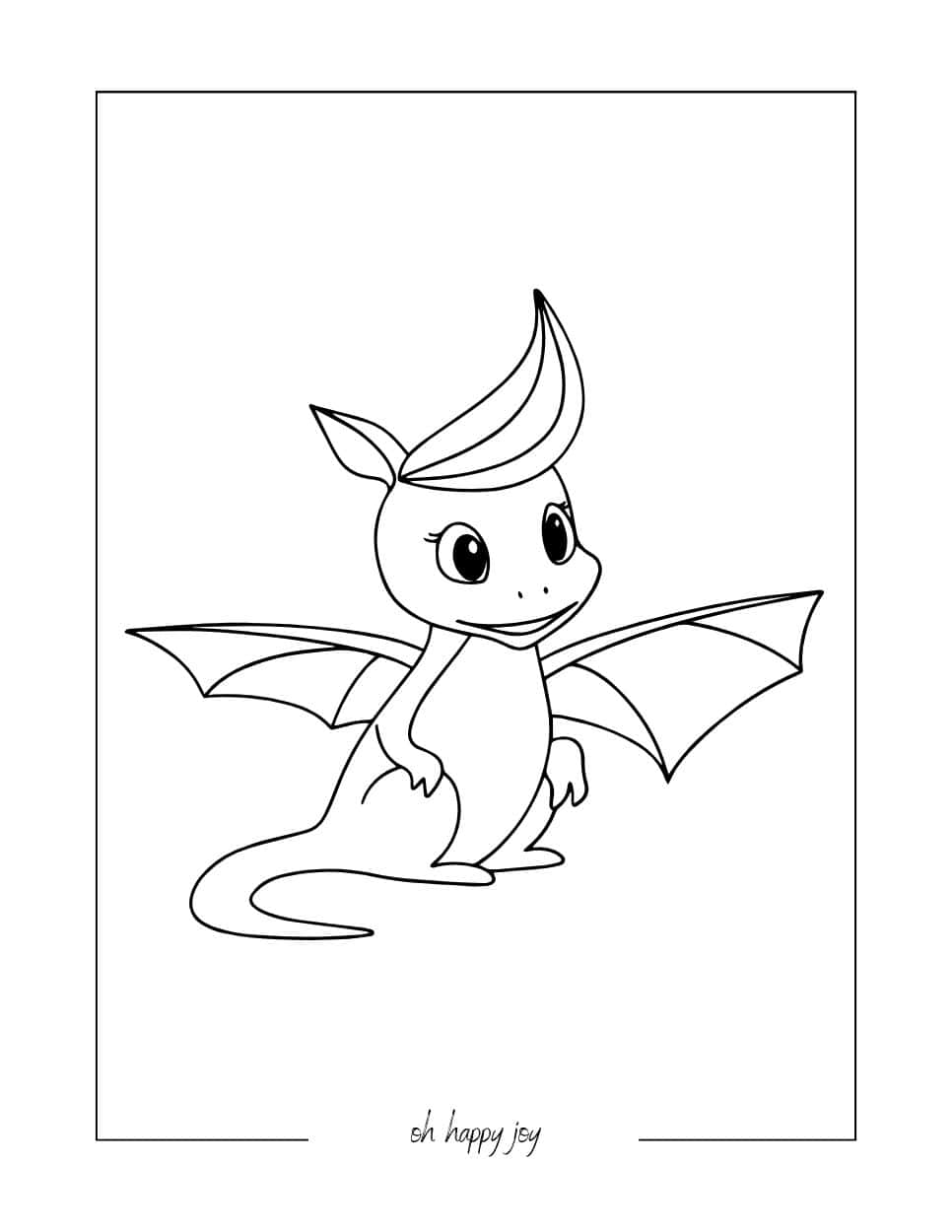 Short-Haired Dragon Coloring Page