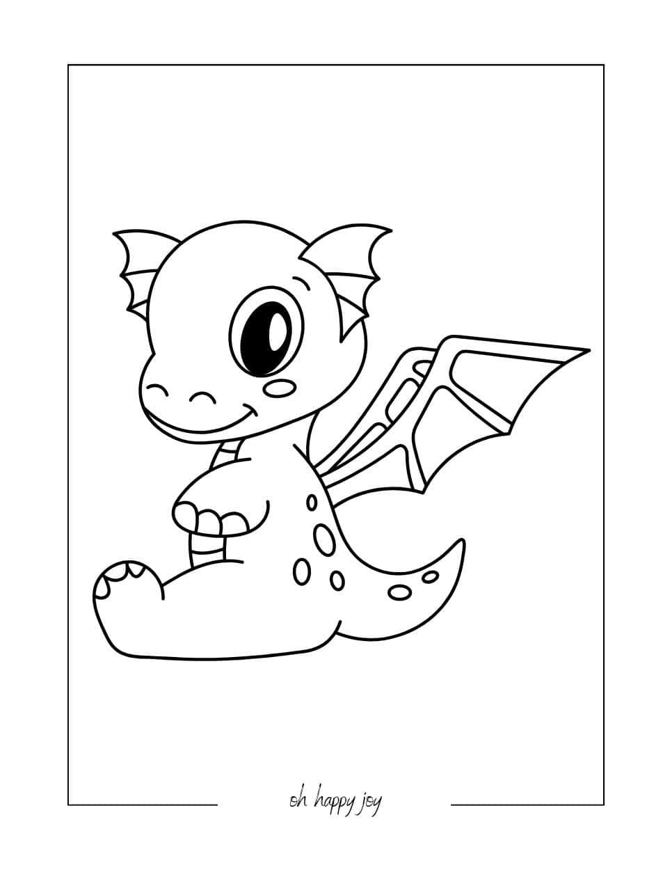 Sitting Dragon Coloring Page