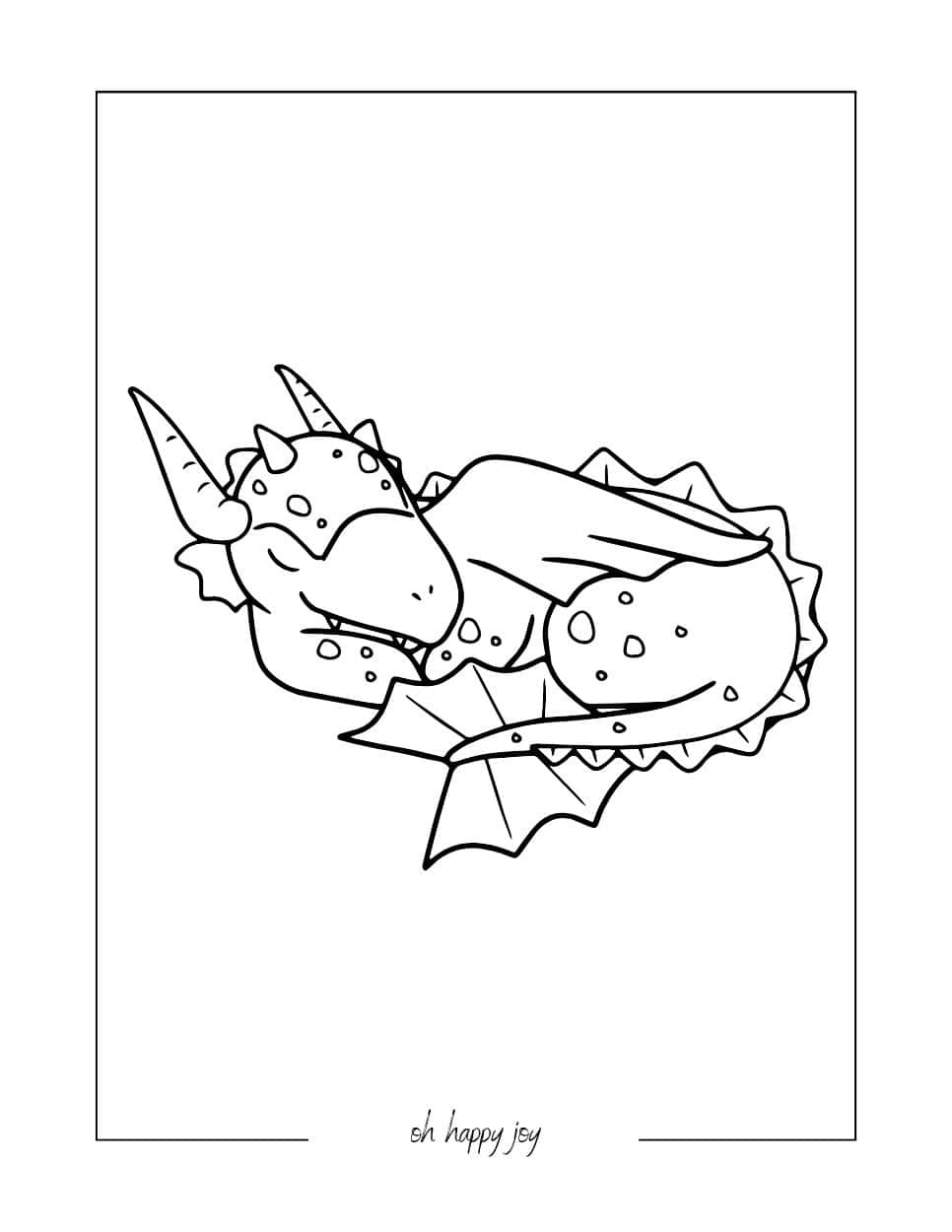 Sleeping Dragon Coloring Page