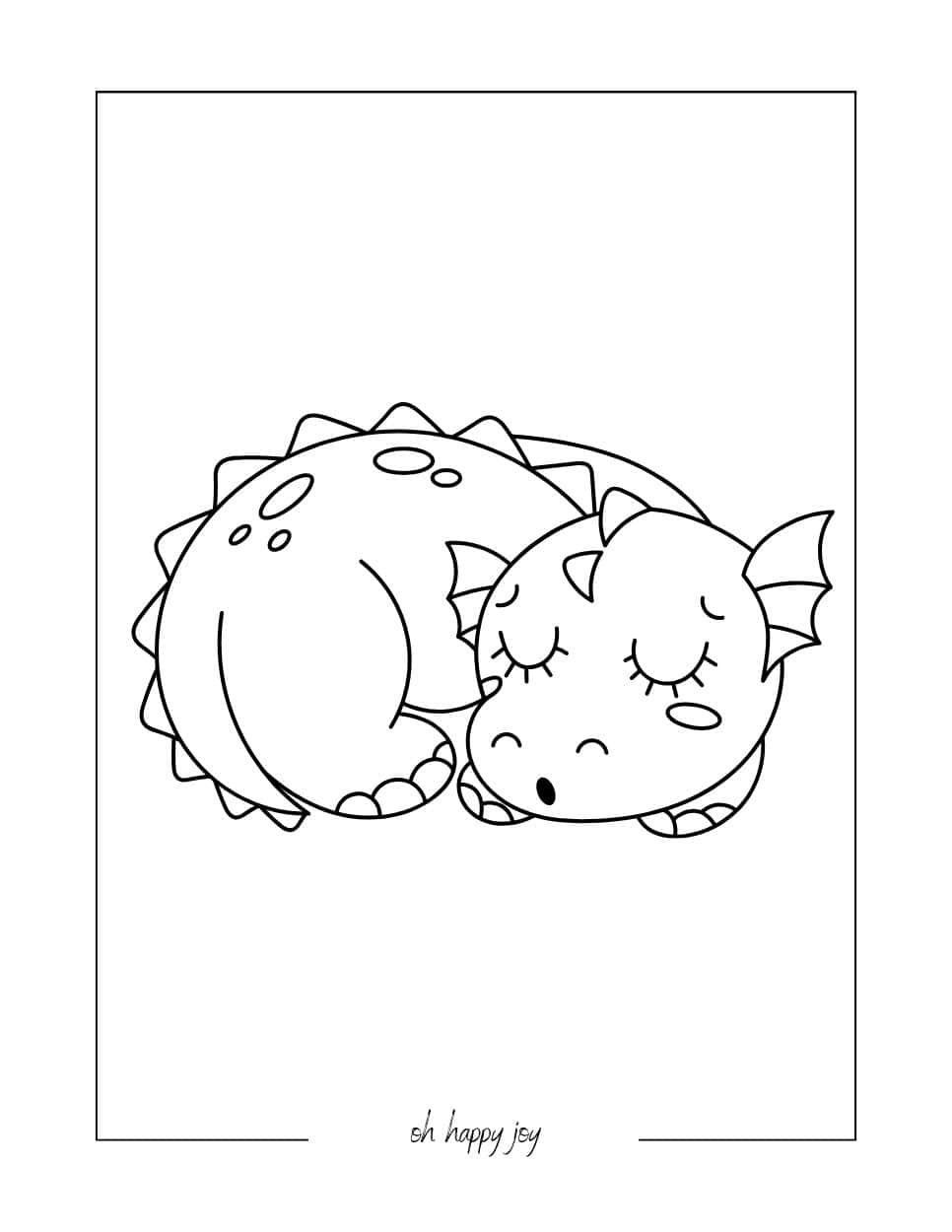Sleeping Dragon Coloring Sheet
