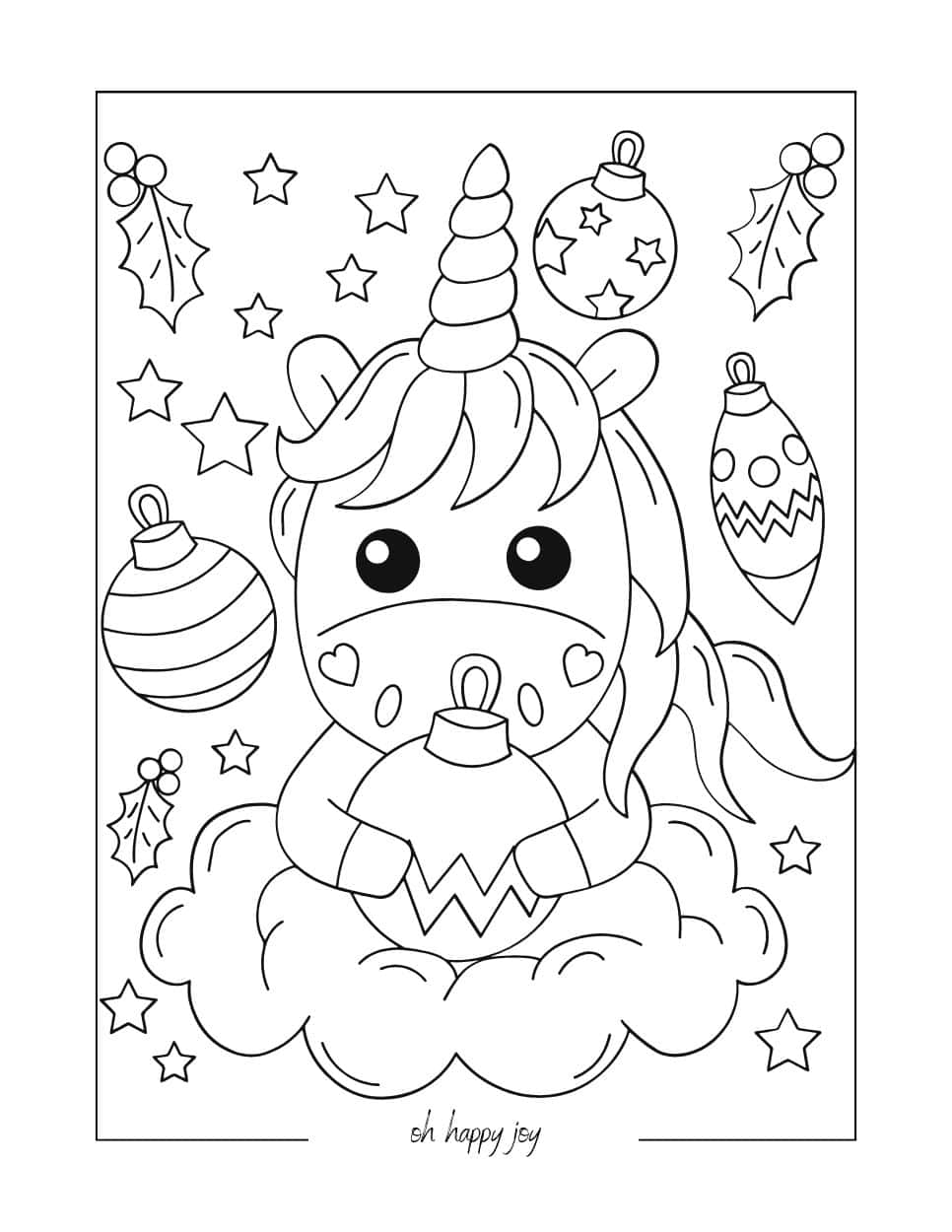 Unicorn Decors Coloring Page
