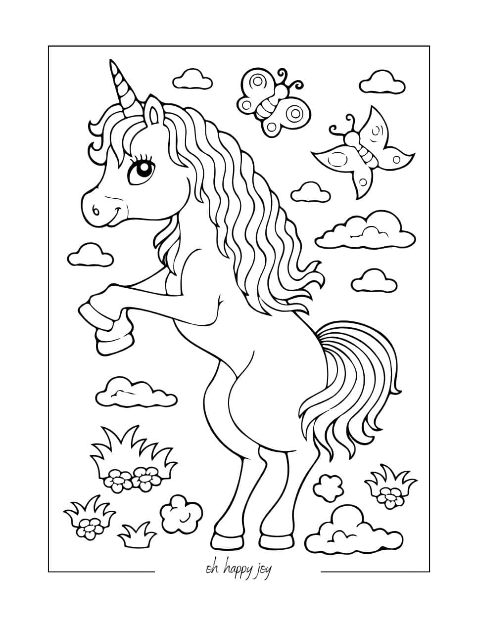 Unicorn Friends Coloring Page