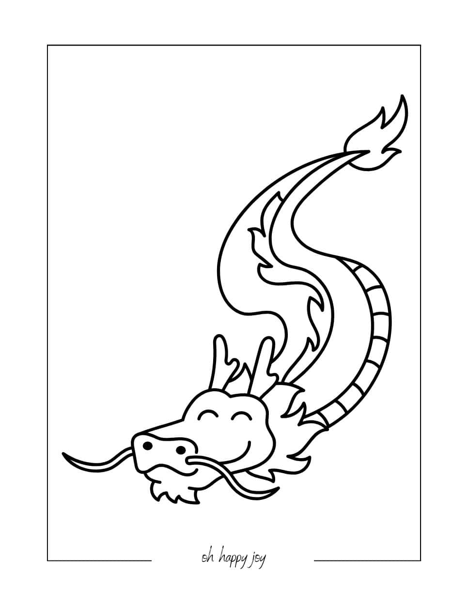 Whisker Dragon Coloring Page