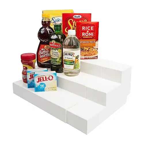 Pantry Shelf Organizers - Tiered Adjustable Canned Goods Shelves