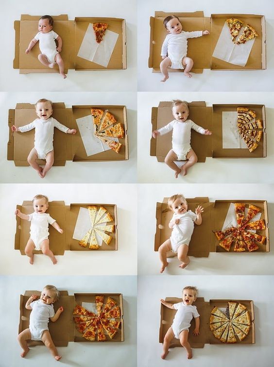 Baby Milestone Ideas - Baby Milestone with Pizza 2