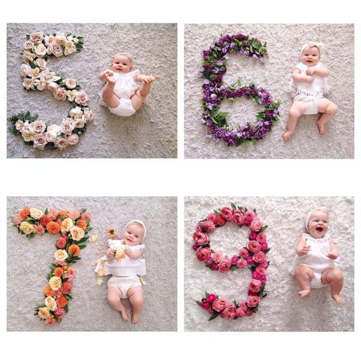 Baby Milestone Ideas with Flowers 1