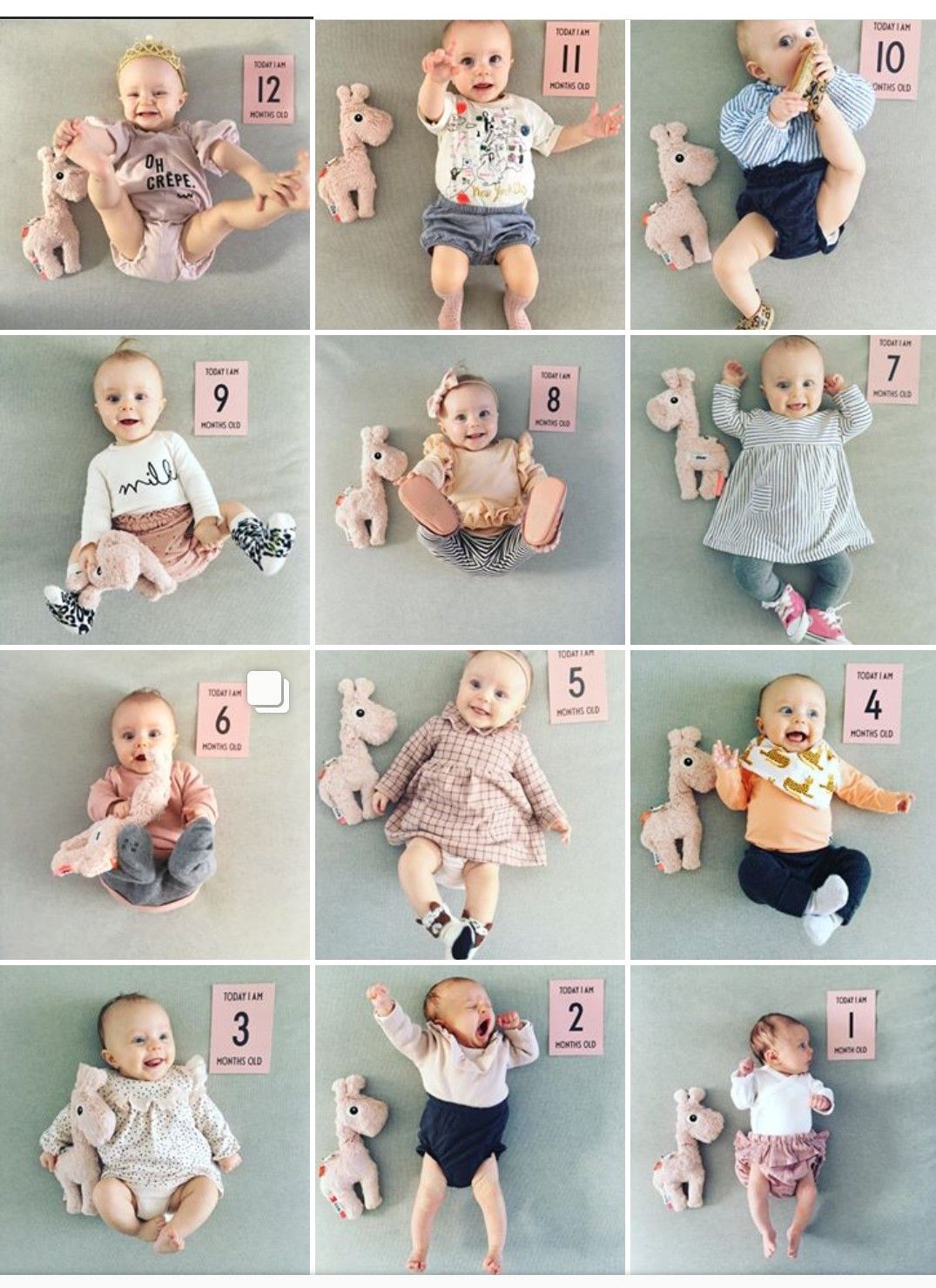 Baby Milestone Ideas with Number Cards