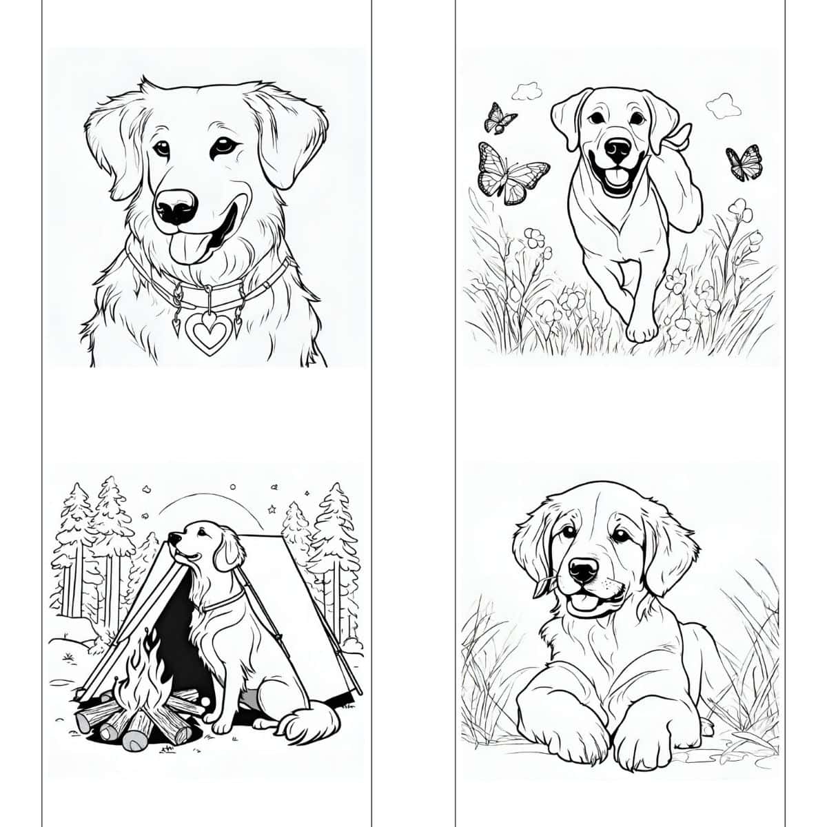 Golden Retriever Coloring Pages - Oh Happy Joy!
