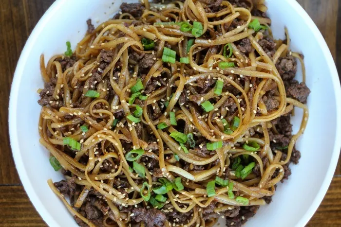 Healthy Ground Beef Recipes - Mongolian Ground Beef Noodles