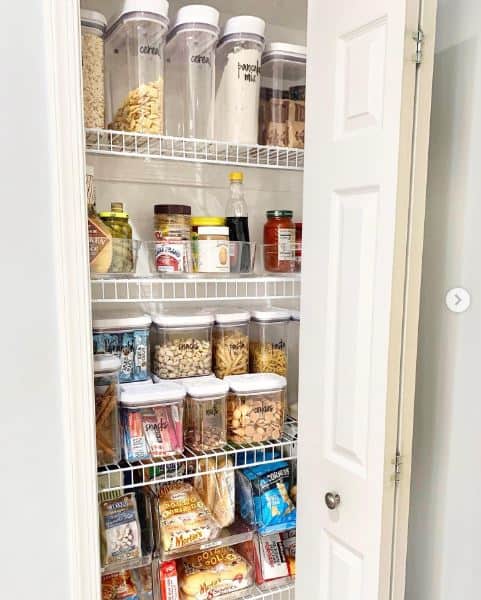 Small Kitchen Pantry Organization Ideas - Clear Bins