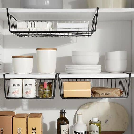 Small Pantry Organization - Undershelf Basket