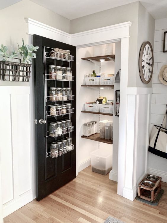 Small Pantry Shelving Ideas - Vertical Space with Door