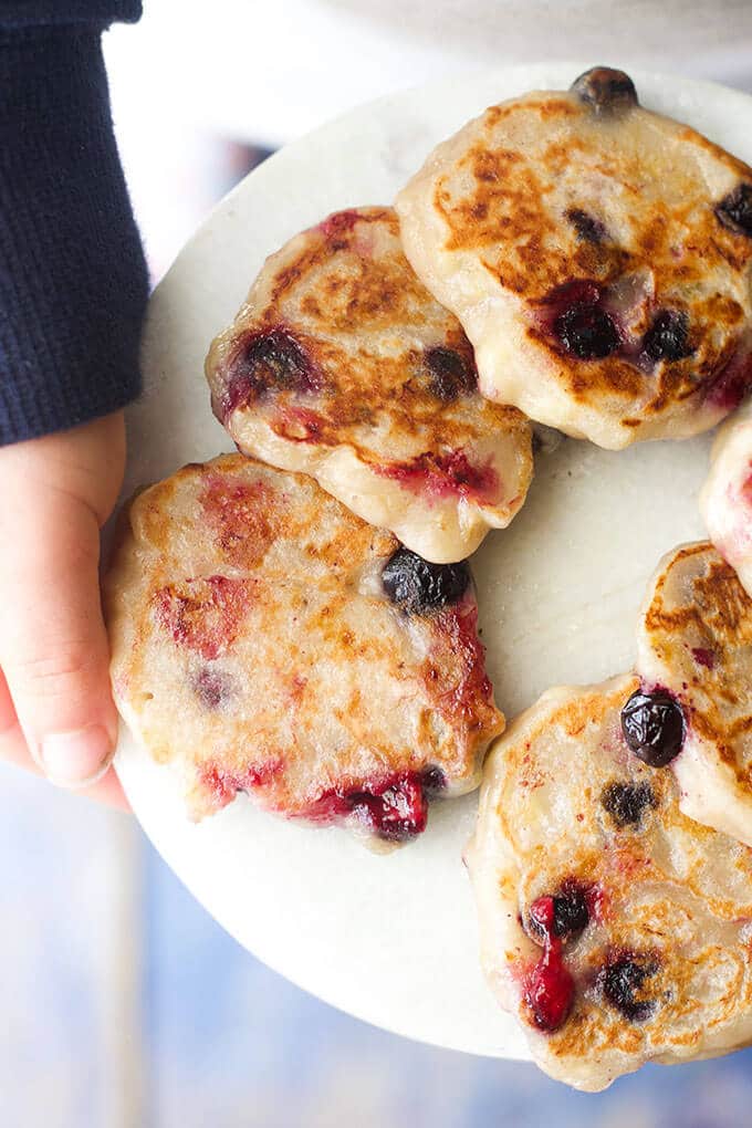 Toddler Breakfast Ideas - Banana Blueberry Fritters