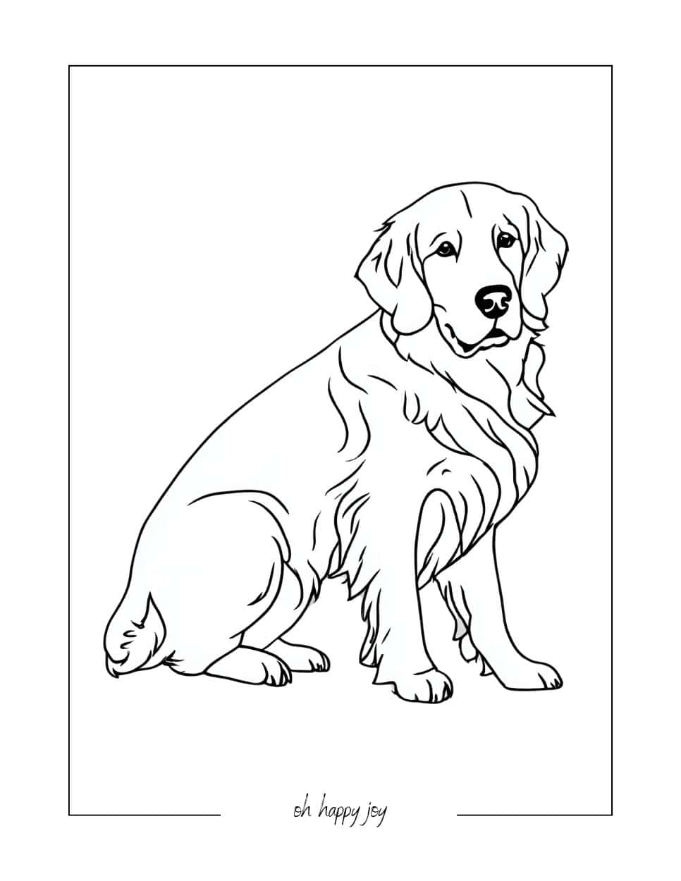 big golden retriever coloring page