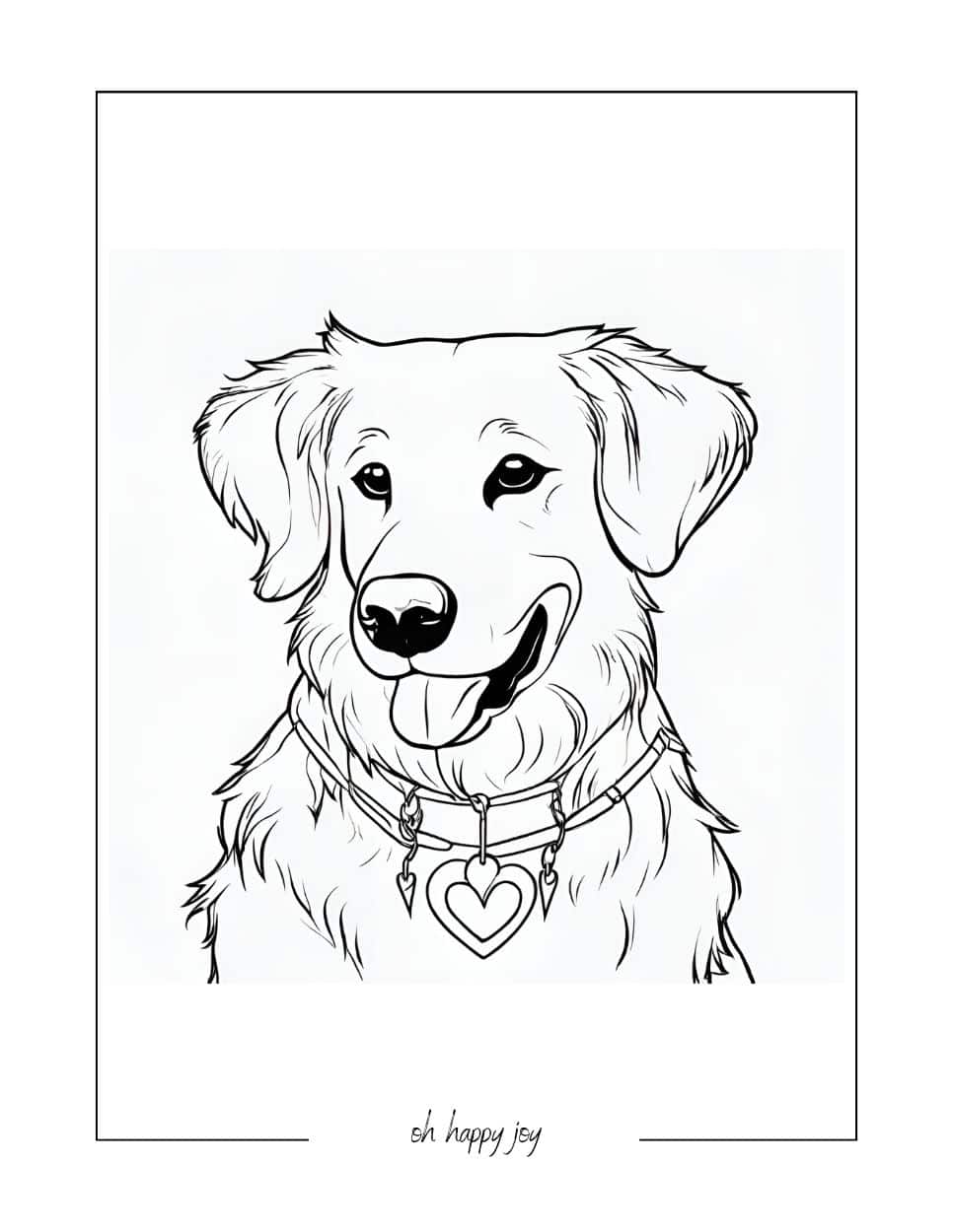cute golden retriever coloring sheet
