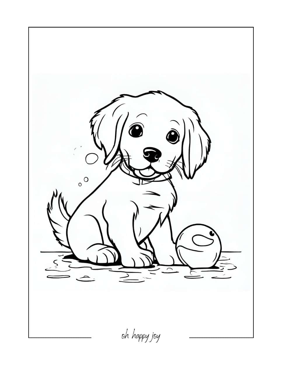 cute little golden retriever printable