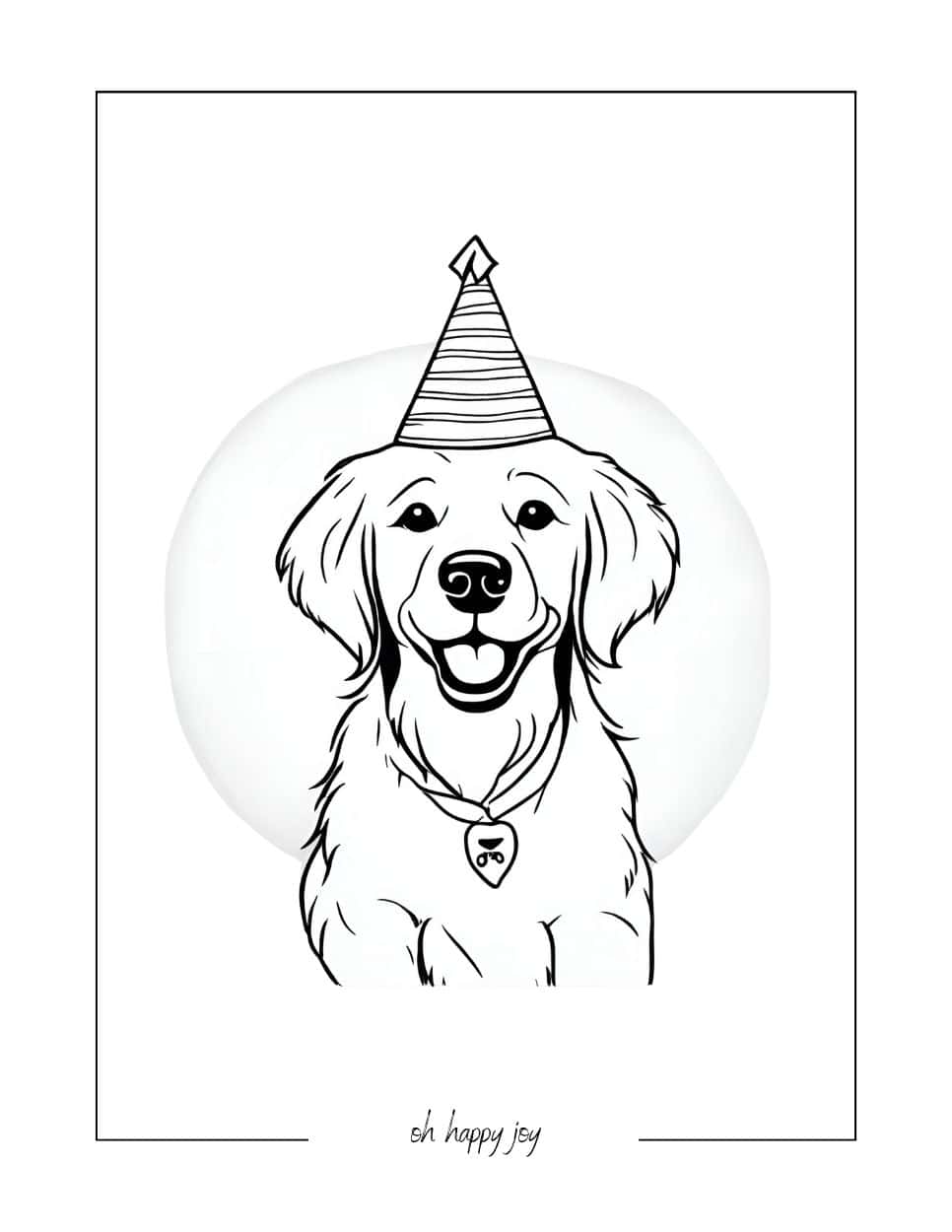golden retriever birthday coloring sheet