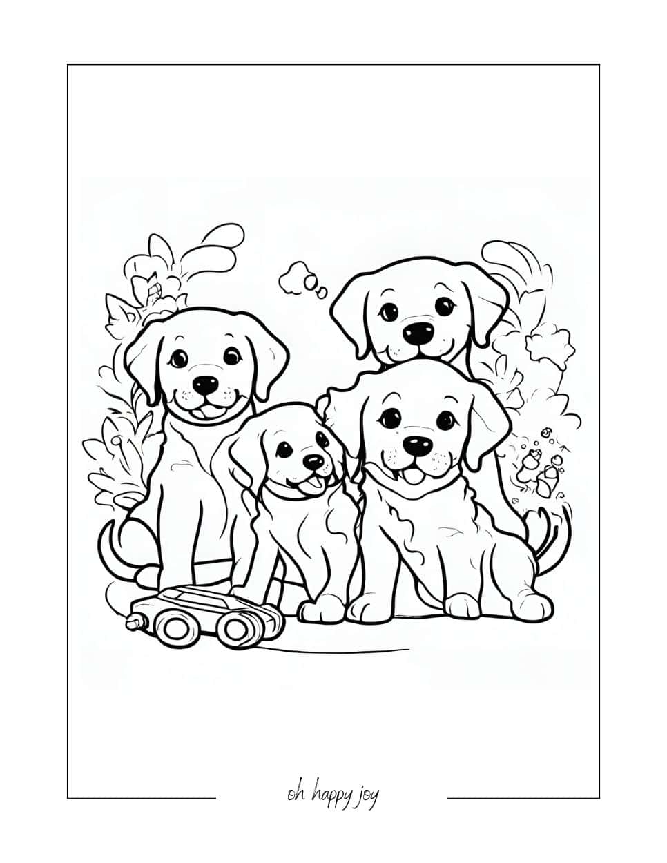 golden retriever puppies coloring page