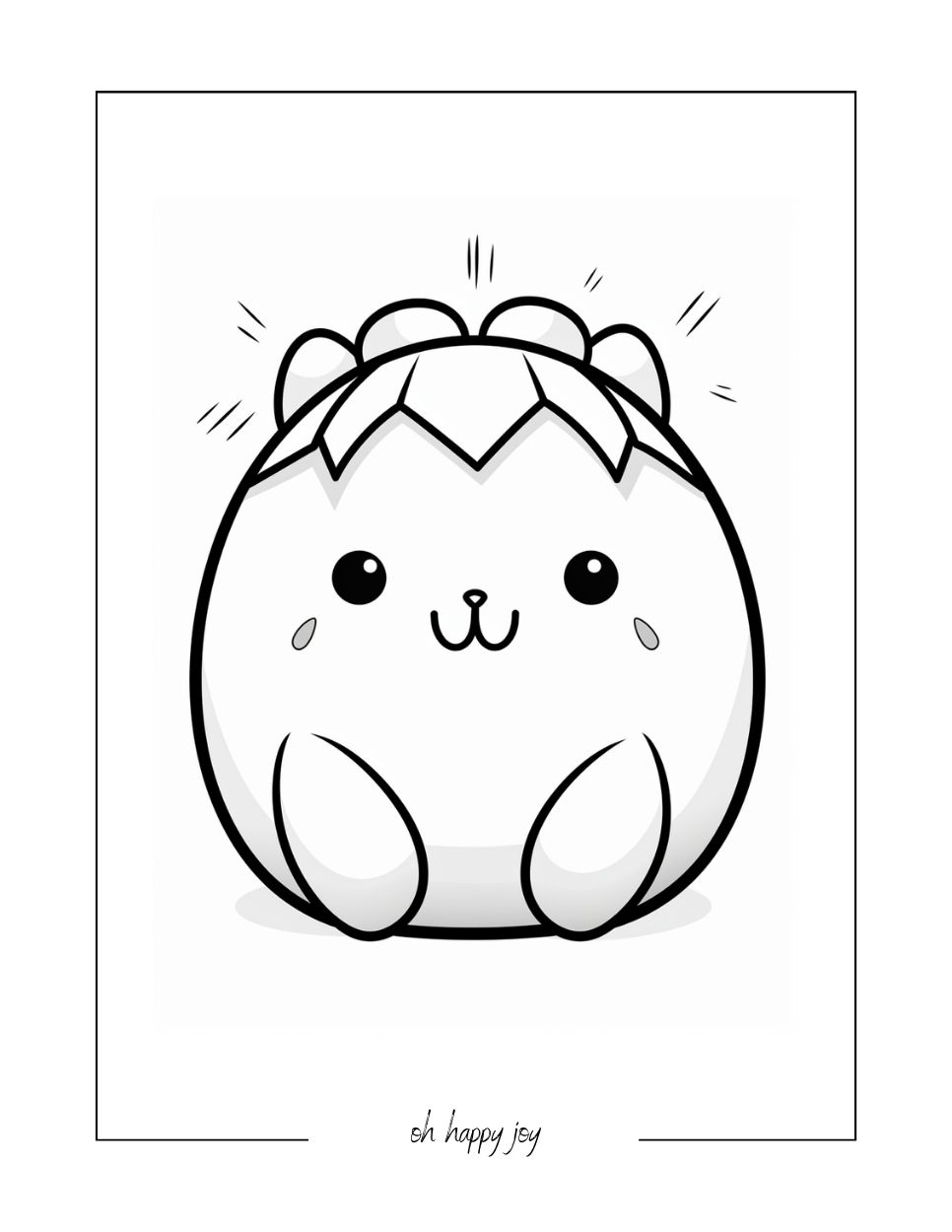 Excited squishmallow coloring page