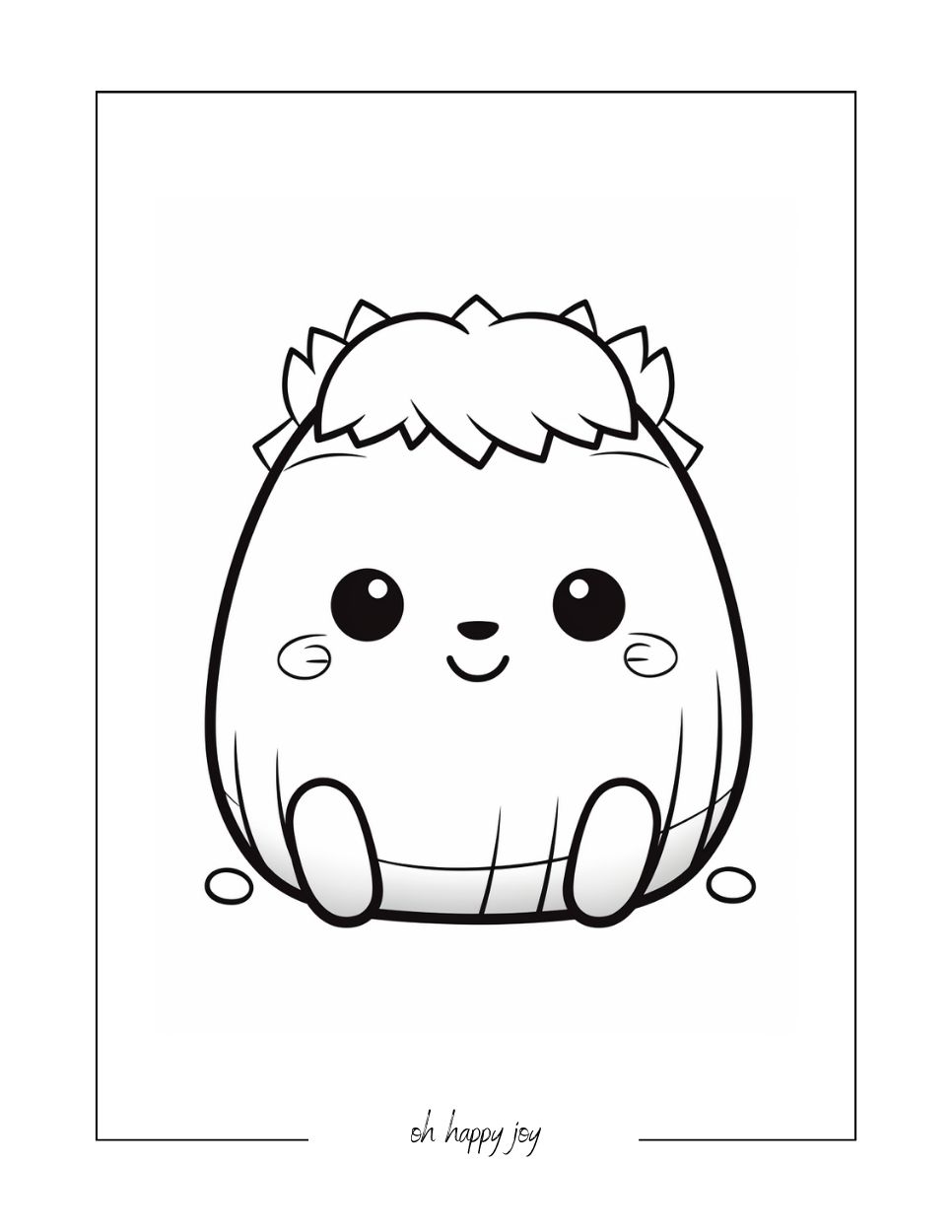 Happy squishmallow free coloring page