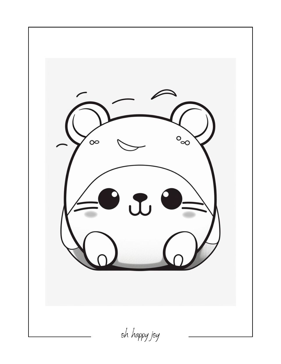 Hat on squishmallow coloring page