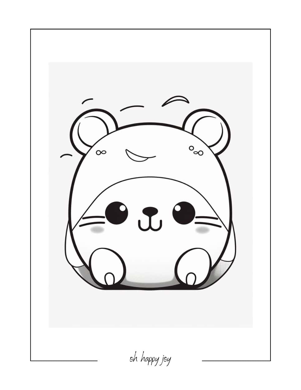 Hat on squishmallow coloring page