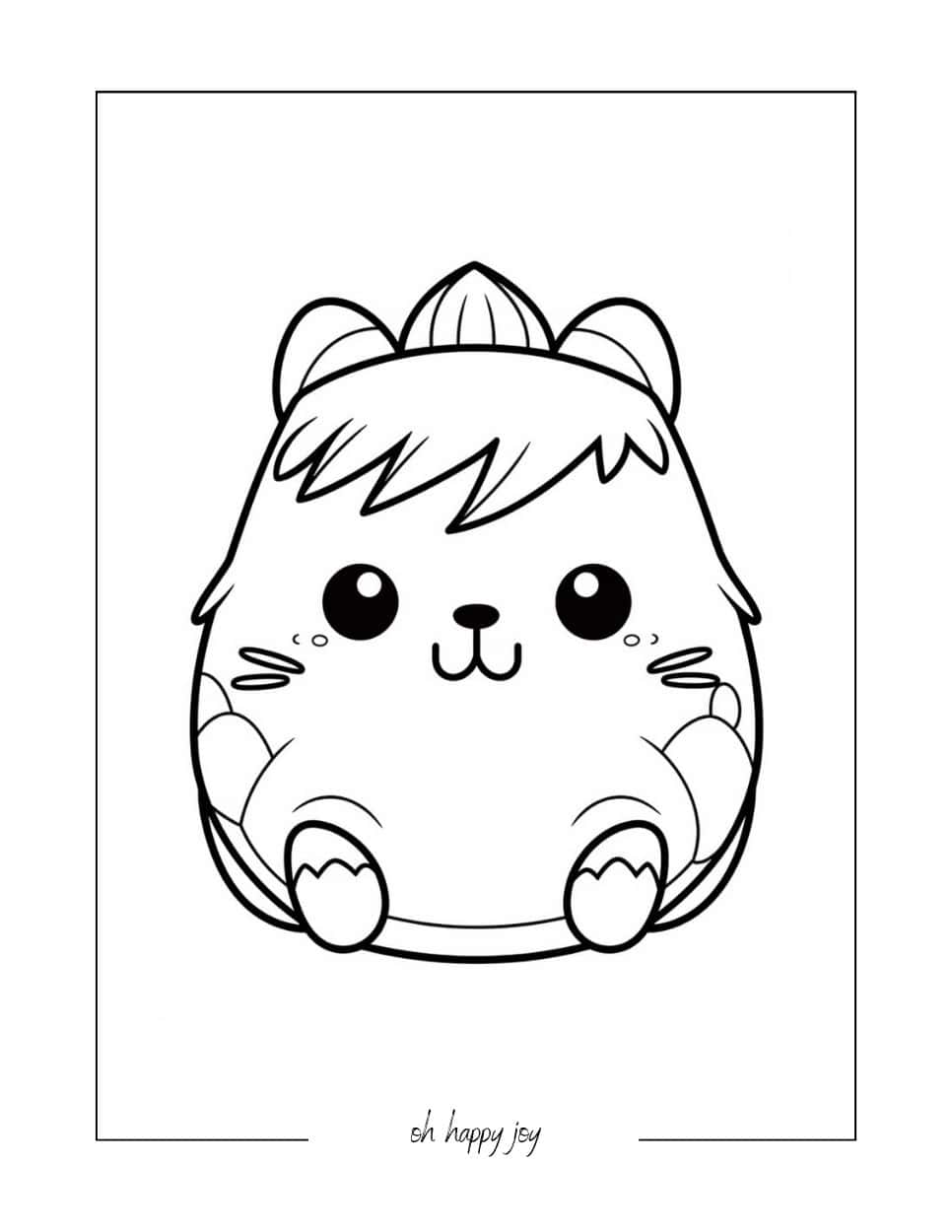 Kawaii squishmallow coloring page