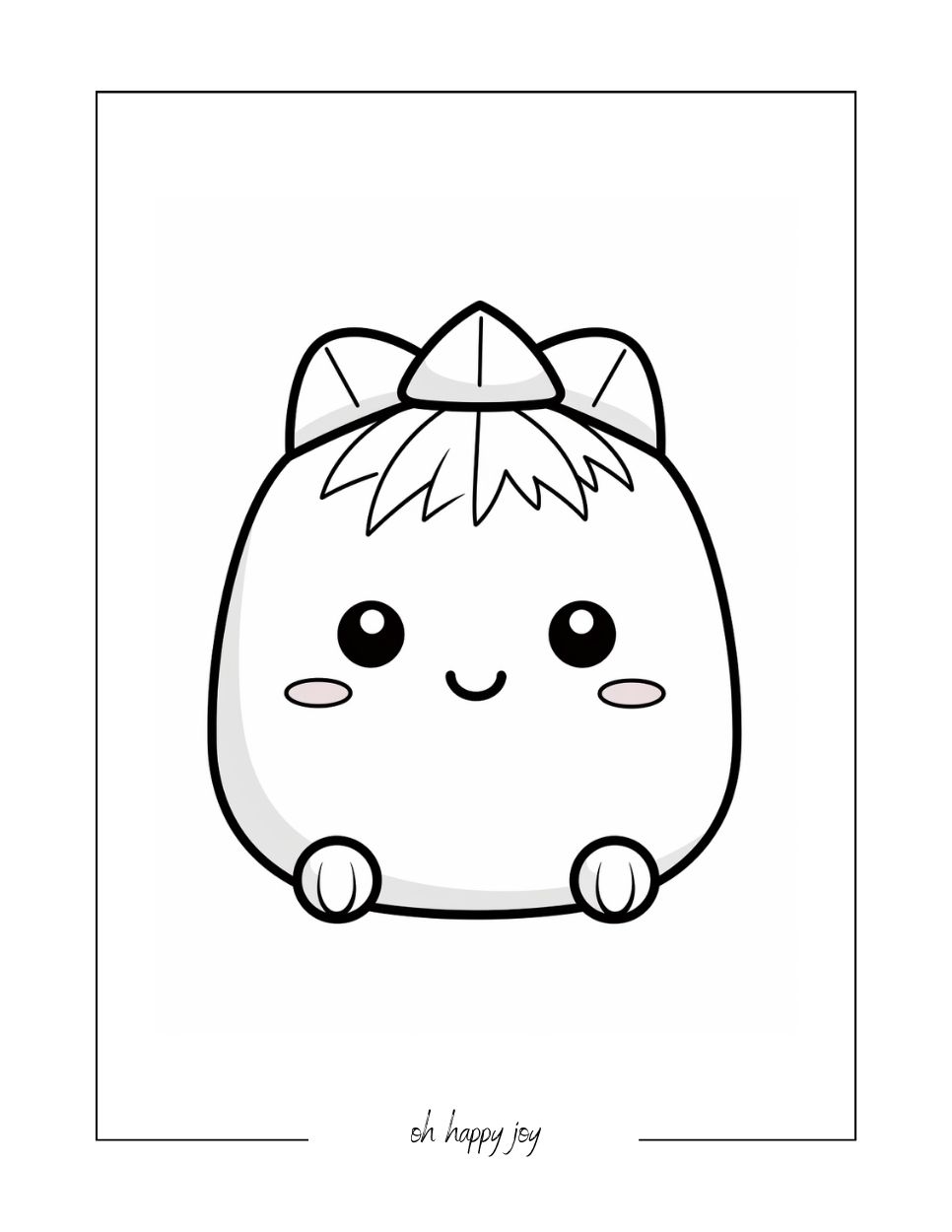 Quiet squishmallow coloring page