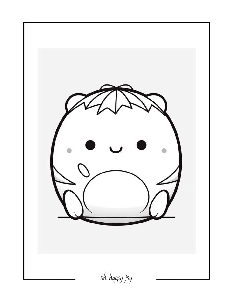 Round squishmallow coloring page