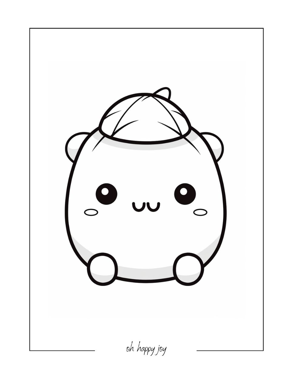Squishmallow and hat coloring page