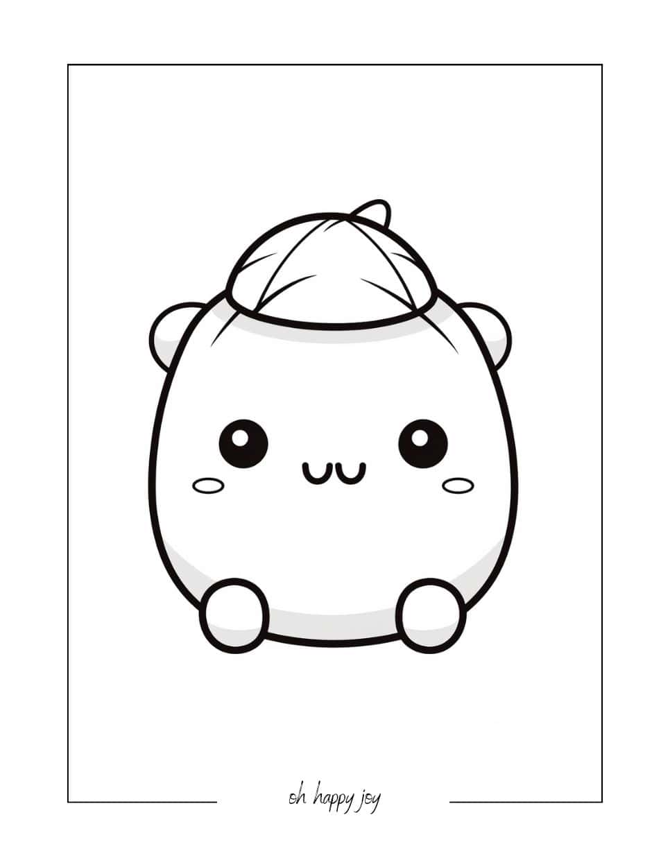 Squishmallow and hat coloring page