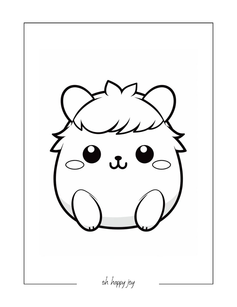Squishmallow mullet coloring page