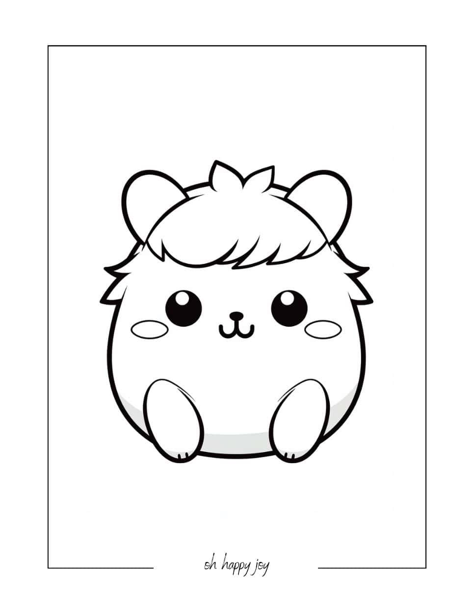 Squishmallow mullet coloring page